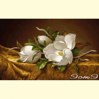 308 Magnolia on Gold Velvet Cloth
