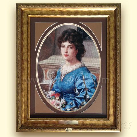 Оформленная вышивка - ткань: Конгресс-страмин 24 ct, техника: петит-полукрест <br>Автор вышивки: Светлана Дианова (Belle)