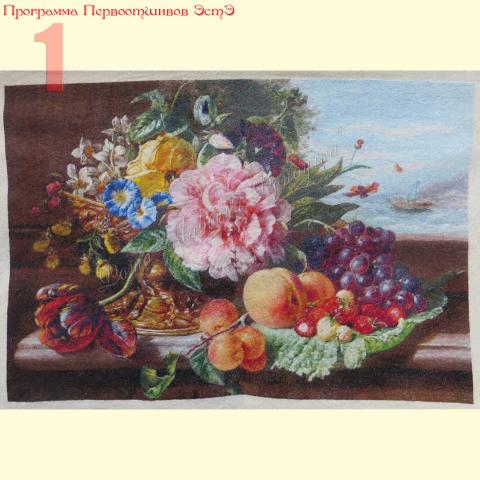 Вышивка - ткань: Лугана 25 ct, техника: петит-поинт <br>Автор вышивки: Пажухова Евгения<br>Программа Первоотшивов 2014, Финальный приз