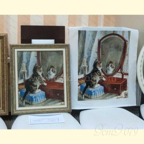 Вышивка  - ткань: Аида 18 ct, техника: крестик в 2 нитки<br>Авторы: оформленной вышивки-фрагмента - Елена (к@линка), полной вышивки 079 У Зеркала - Лебедева Алла (A_I_L)