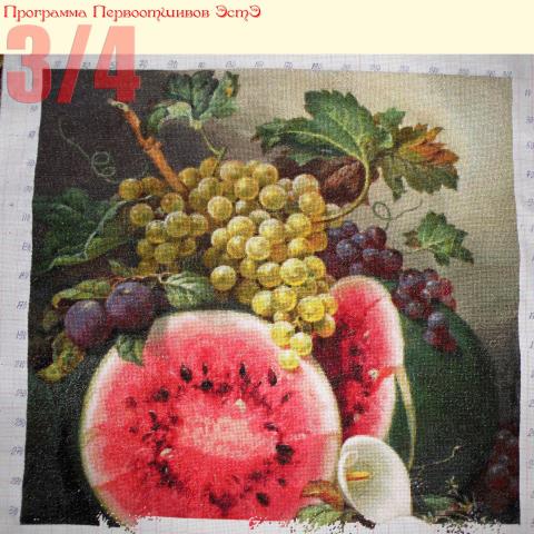 Вышивка - ткань: Аида 18 ct, техника: петит/полукрест в 4 нитки<br>Автор вышивки: Евгения Логинова <br>Программа Первоотшивов 2013, приз 3/4 работы