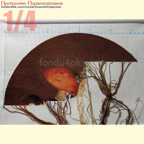 Вышивка - ткань: Сетка гобеленовая 25 ct, техника: петит/полукрест <br>Автор вышивки: Алла Ехвалова (aekhvalova)<br>Программа Первоотшивов 2025, приз 1/4 работы