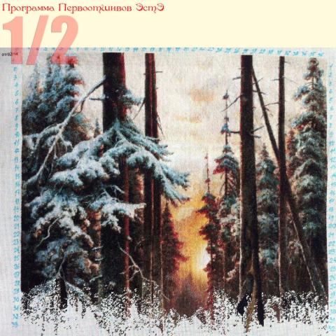 Вышивка - ткань: Страмин-Конгресс 24 ct, , техника: петит/полукрест <br>Автор вышивки: Надежда (Надежда_из_Риги)<br>Программа Первоотшивов 2014, приз 1/2 работы