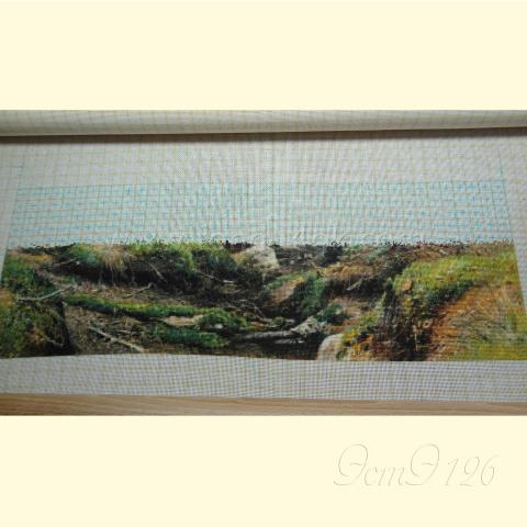 Вышивка - ткань: Сетка гобеленовая 25 ct, техника: петит/полукрест <br>Автор вышивки: Светлана (svetik)<br>Программа Первоотшивов 2016, приз 1/4 работы