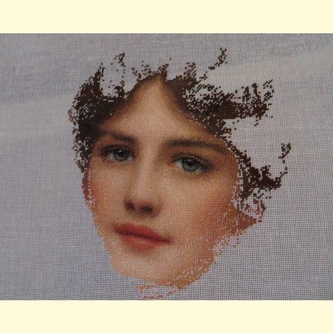 Вышивка  - ткань: cетка 25 ct, техника: петит-поинт <br>Автор вышивки: Лариса (Лорис)<br> Примечание: отшив по схеме ЭстЭ 134.1 фрагмент индивидуального размера