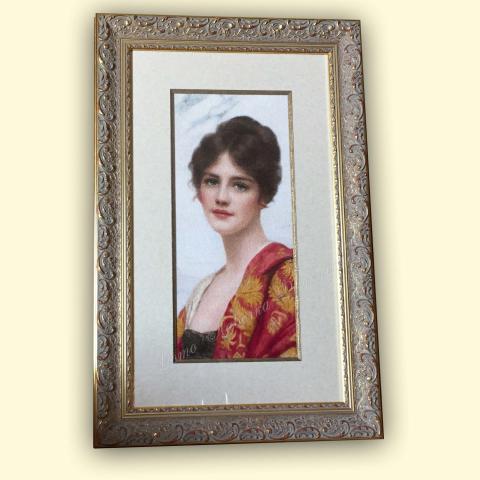 Вышивка  - ткань: cетка 25 ct, техника: петит-поинт <br>Автор вышивки: Лариса (Лорис)<br> Примечание: отшив по схеме ЭстЭ 133.1 фрагмент индивидуального размера