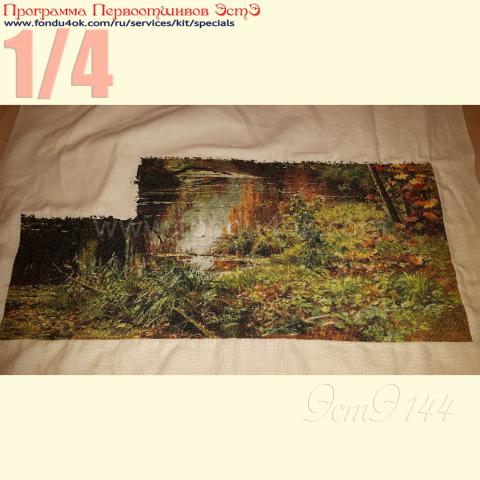 Вышивка - ткань: Аида 18 ct, техника: крестик в 2 нитки<br>Автор вышивки: Ирина Третьякова (Ira5628)<br>Программа Первоотшивов 2018, приз 1/4 работы