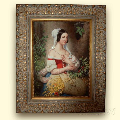 Оформленная вышивка  - ткань: Лугана 25 ct, техника: петит-поинт <br>Автор вышивки:  Лариса (Lar)