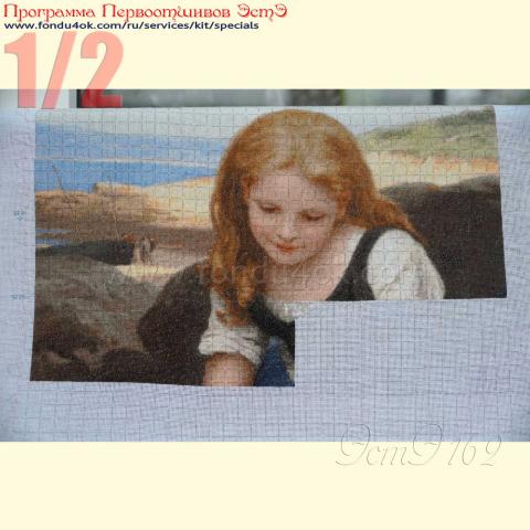 Вышивка - ткань: Сетка 25 ct, техника: петит-полукрест <br>Автор вышивки: Ветрова Валентина (ValentinaV) <br>Программа Первоотшивов 2017, приз 1/2 работы