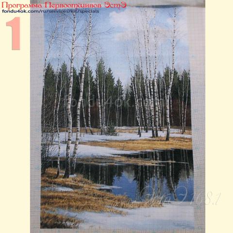 Вышивка  - ткань: сетка 25 ct, техника: петит-полукрест <br>Автор вышивки: Злата Кремез (zlataya)<br>Программа Первоотшивов 2024