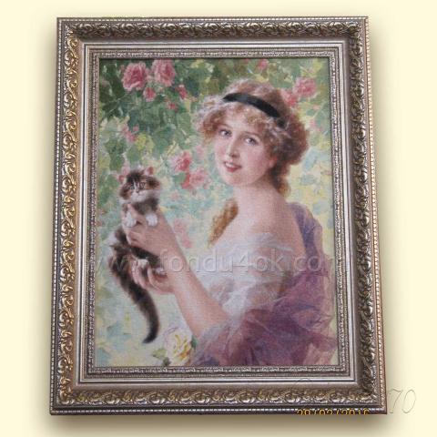 Оформленная вышивка  - ткань: Линда 27 ct, техника: петит-поинт <br>Автор вышивки: Марина Евдокимова (otmaMarina)