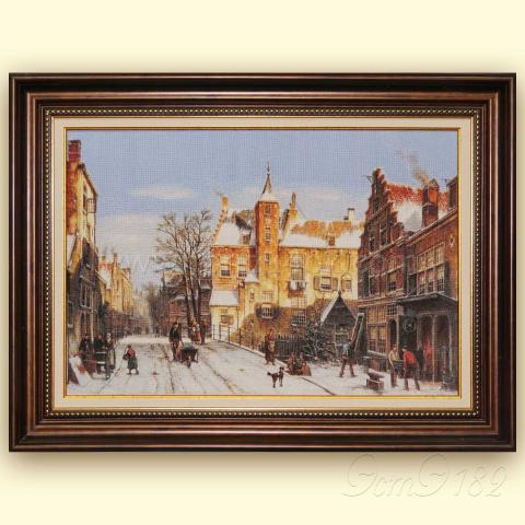 Оформленная вышивка - ткань: Конгресс-Страмин 24 ct, , техника: петит/полукрест <br>Автор вышивки: Елена Прокопенко (к@линка)