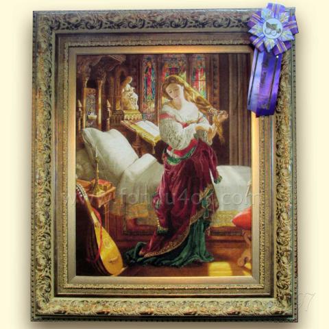 Оформленная вышивка - ткань: Сетка 25 ct, техника: петит-полукрест <br>Автор вышивки: Овчаренко Елена (llennae)