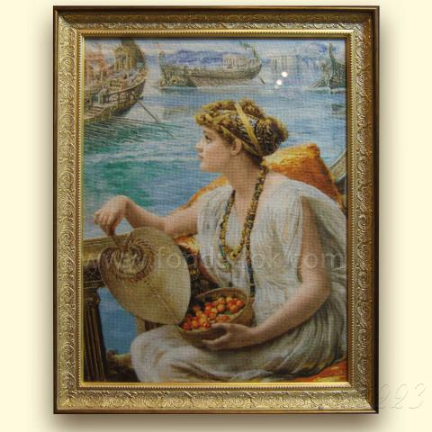 Оформленная вышивка  - ткань: Страмин-Конгресс 24 ct, техника: петит/полукрест <br>Автор вышивки: Валентина (Pink_fish)