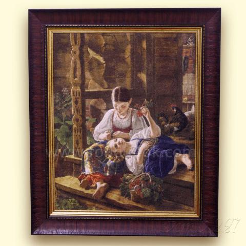 Оформленная вышивка - ткань: Сетка 25 ct, техника: петит-полукрест <br>Автор вышивки: Ольга Тарасова (olya_tarasova_1958)