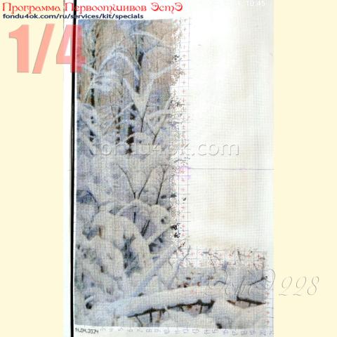 Вышивка  - ткань: Аида 18 ct, техника: крестик в 2 нитки <br>Автор вышивки: Наталья Шакина (NataSha25)<br>Программа Первоотшивов 2024, приз 1/4 работы