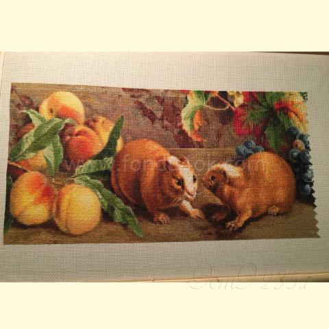 Вышивка - ткань: Аида 16 ct, техника: крестик в 2 нитки<br>Автор вышивки: Елена Саратовцева