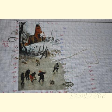 Оформленная вышивка  - ткань: Аида 20 ct, техника: крестик в 2 нитки<br>Автор вышивки:  Ирина (vladavladimirovna1)