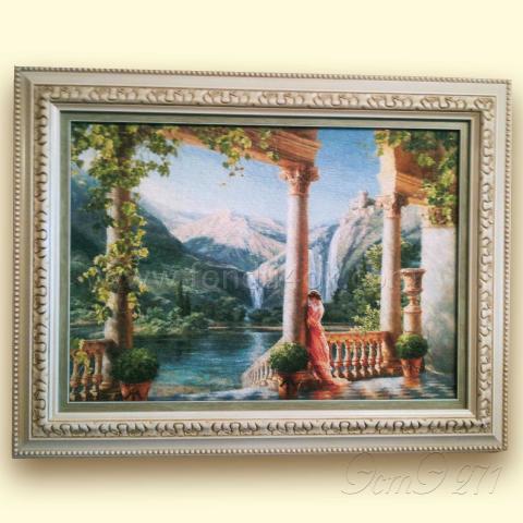 Оформленная вышивка - ткань: Аида 18 ct, техника: крестик в 2 нитки<br>Автор вышивки: Наталья Баулина (baulyna1961)<br>Программа Первоотшивов 2017, приз завершенная работа