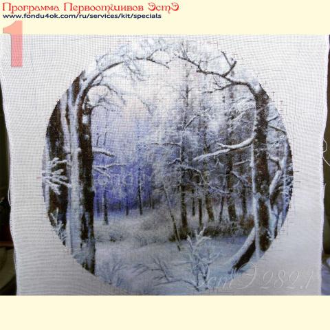 Вышивка - ткань: Конгресс-страмин 24 ct,, техника: петит-полукрест <br>Автор вышивки: Ирина Быкова<br>Программа Первоотшивов 2020