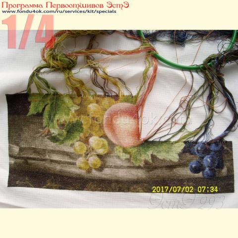 Вышивка - ткань: Лугана 25 ct, , техника: петит/полукрест <br>Автор вышивки: Майя Ячменева (YMN)<br>Программа Первоотшивов 2017, приз 1/4 работы