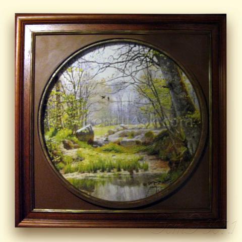 Оформленная вышивка  - ткань: Конгресс Страмин 24 ct, техника: петит-полукрест <br>Автор вышивки: Екатерина Мусатова (Gatto)