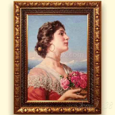 Вышивка в оформлении - ткань: Лугана 25 ct, техника: петит-полукрест <br>Автор вышивки: Елена Корсакова (Loreley)