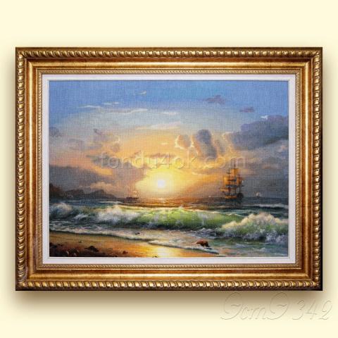 Оформленная вышивка - ткань: Аида 18 ct, техника: крестик в 2 нитки <br>Автор вышивки: Валентина (Pink_fish)