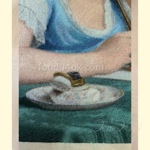 Вышивка  - ткань: Страмин 24 ct, техника: петит-полукрест <br>Автор вышивки: Елена Неськина