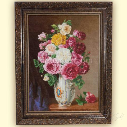 Вышивка в оформлении - ткань: Аида 20 ct, техника: крестик в 2 нитки<br>Автор вышивки: Макарова Ирина  (irma)