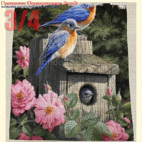 Вышивка  - ткань: Cетка 25 ct, техника: петит/полукрест<br>Автор вышивки: Ольга Свидло<br>Программа Первоотшивов 2024, приз 3/4 работы