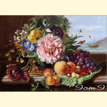 032 A Still Life with Flowers and Fruit 
