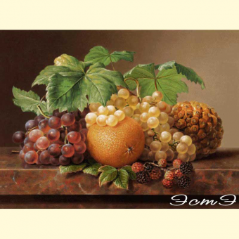 200 Still Life of Orange and Blackberries