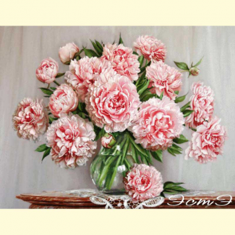 214 Peonies in a Glass Vase (m)