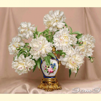 269 Peonies in Antique Vase (m)