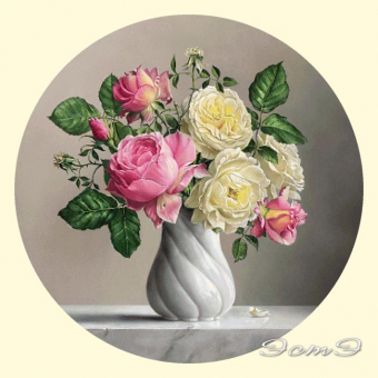 286.1 Roses in Twisted Vase (round)