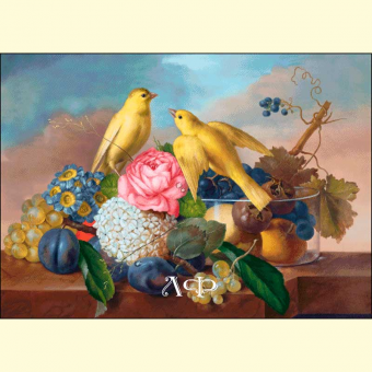 1021 Still life with canaries