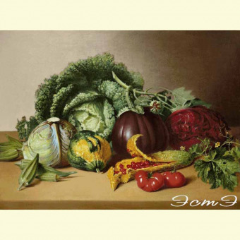 499 Still life with momordica and vegetables