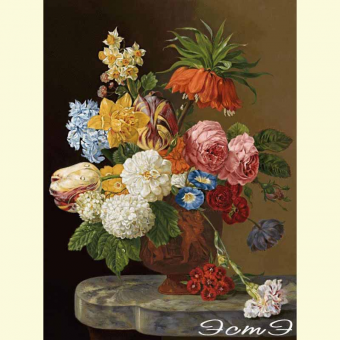 516 Still life with roses and daffodils 516 Still life with roses and daffodils